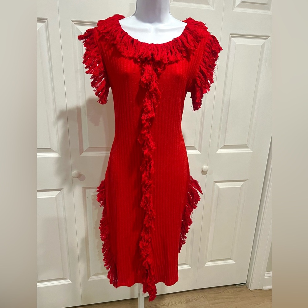 ❤️❤️SOLD❤️❤️❤️❤️Elegant Red Fringed Dress